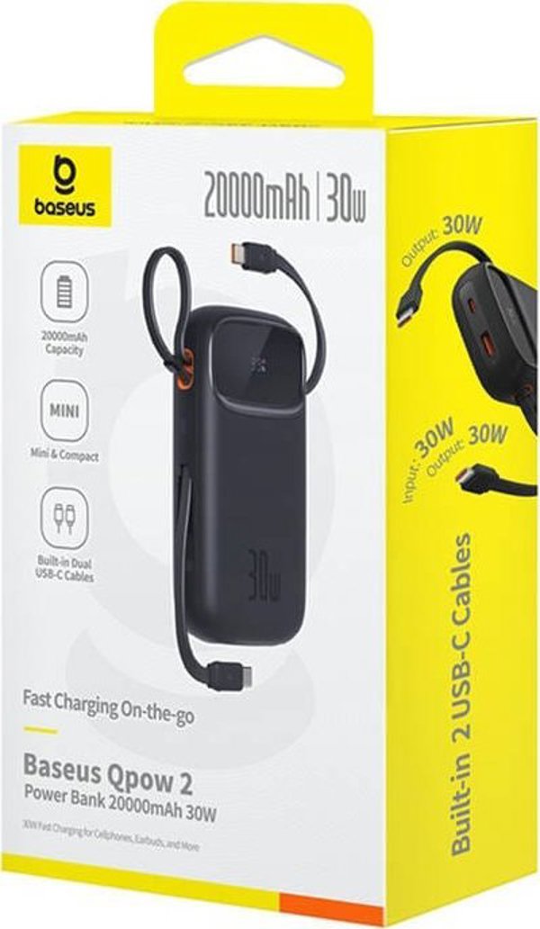 Baseus PPQD4-20C Λιθίου-πολυμερούς (LiPo) 20000 mAh Μαύρο