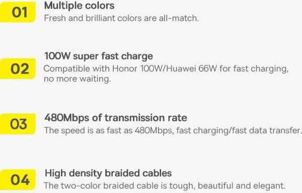 Cable USB to USB-C Baseus Dynamic Series, 100W, 2m (white)