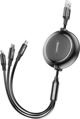 Καλώδιο USB Baseus USB-A - USB-C + microUSB + Lightning 1.2 m Μαύρο (46956)