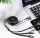 Καλώδιο USB Baseus USB-A - USB-C + microUSB + Lightning 1.2 m Μαύρο (46956)