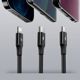 Baseus cable 3in1 Rapid PD USB-C - micro USB + Lightning + USB-C 1,5m black 20W 6953156204294
