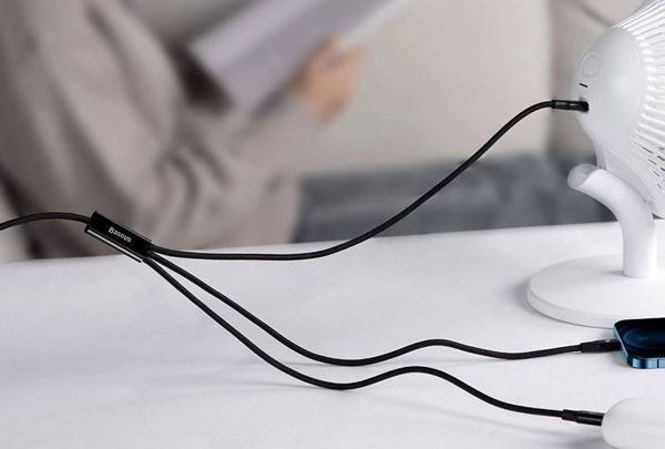 Baseus cable 3in1 Rapid PD USB-C - micro USB + Lightning + USB-C 1,5m black 20W 6953156204294