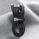 Baseus cable 3in1 Rapid PD USB-C - micro USB + Lightning + USB-C 1,5m black 20W 6953156204294