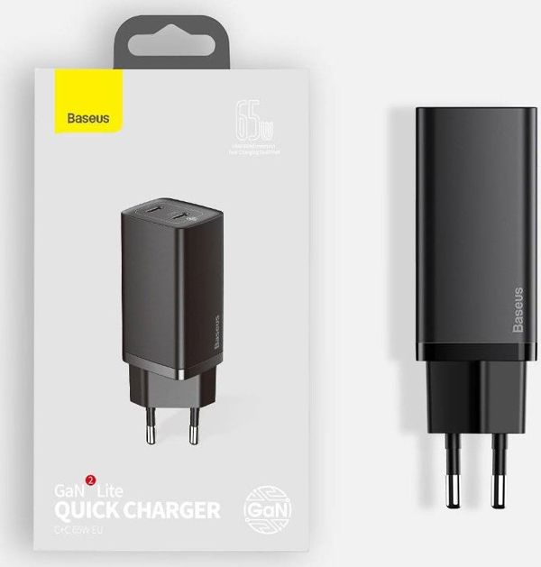 Baseus Φορτιστής Χωρίς Καλώδιο με Θύρα USB-A και Θύρα USB-C Quick Charge 3.0 Μαύρος (CCGAN2L-B01) (BASCCGAN2L-B01)