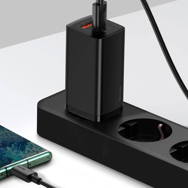 Baseus Φορτιστής Χωρίς Καλώδιο με Θύρα USB-A και Θύρα USB-C Quick Charge 3.0 Μαύρος (CCGAN2L-B01) (BASCCGAN2L-B01)