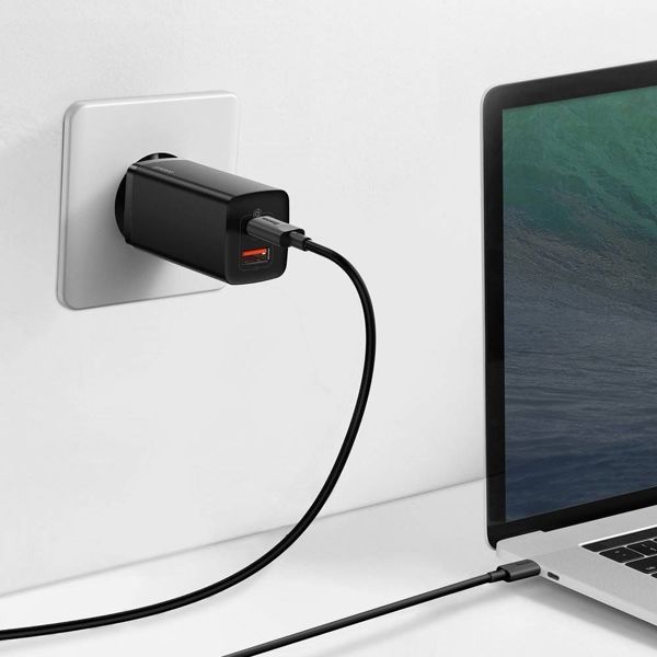 Baseus Φορτιστής Χωρίς Καλώδιο με Θύρα USB-A και Θύρα USB-C Quick Charge 3.0 Μαύρος (CCGAN2L-B01) (BASCCGAN2L-B01)