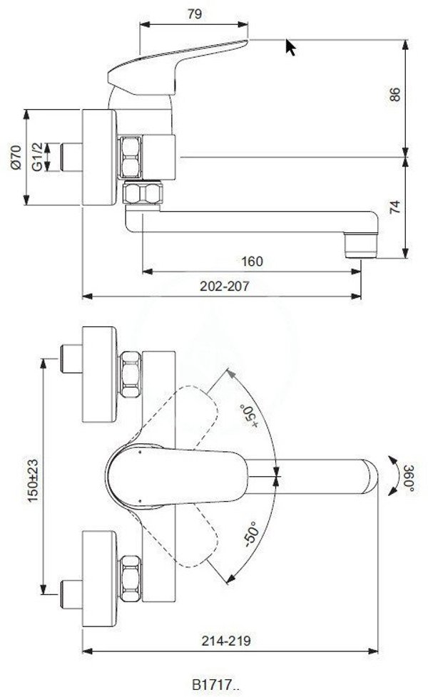 Μίκτης νιπτήρα Ideal Standard CERAFLEX B1717AA