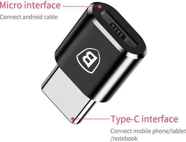 Baseus Μετατροπέας USB-C male σε micro USB female (CAMOTG-01) (BASCAMOTG-01)