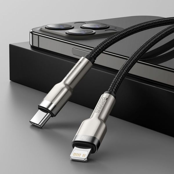 Καλώδιο USB Baseus USB-C - Lightning 0.25 m Μαύρο (CATLJK-01)