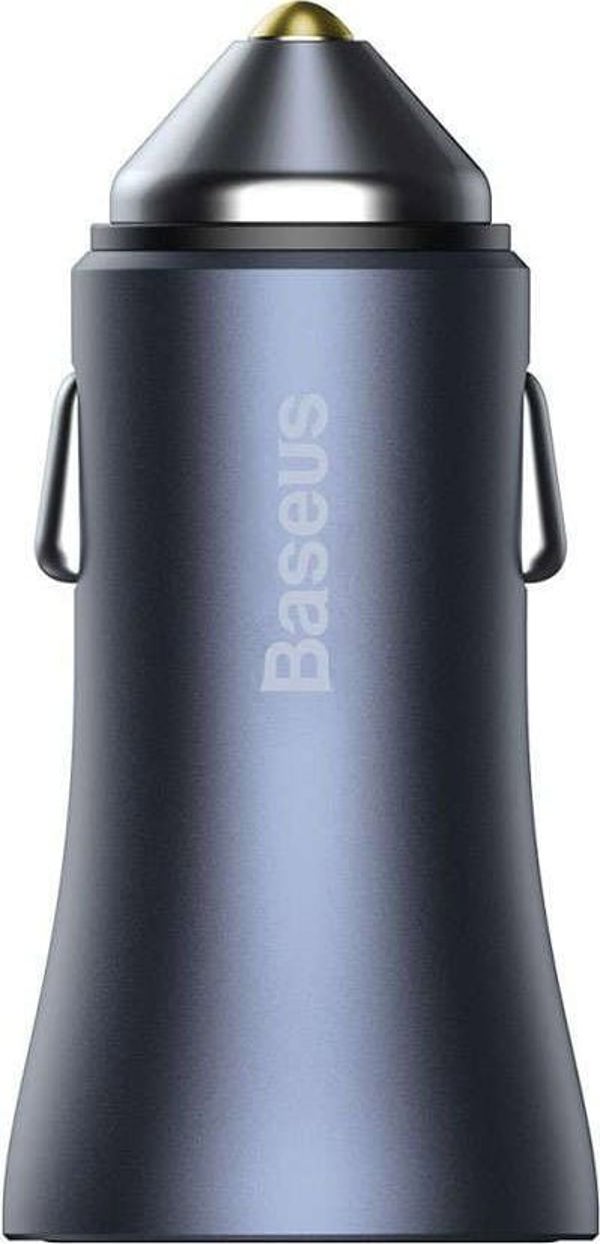 Baseus Golden Contactor Pro car charger, USB + USB-C, QC4.0+, PD, SCP, 40W (gray)