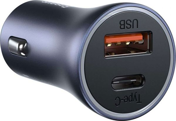 Baseus Golden Contactor Pro car charger, USB + USB-C, QC4.0+, PD, SCP, 40W (gray)