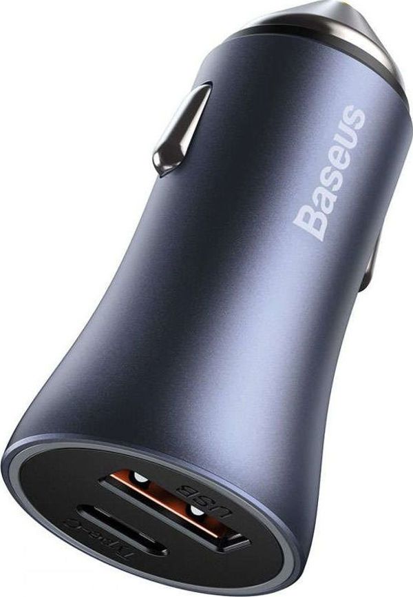 Baseus Golden Contactor Pro car charger, USB + USB-C, QC4.0+, PD, SCP, 40W (gray)