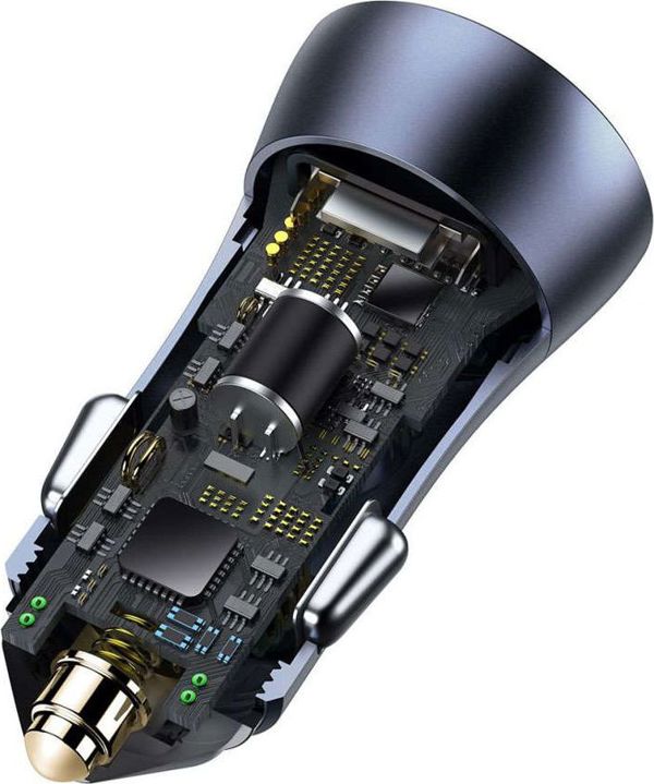 Baseus Golden Contactor Pro car charger, USB + USB-C, QC4.0+, PD, SCP, 40W (gray)