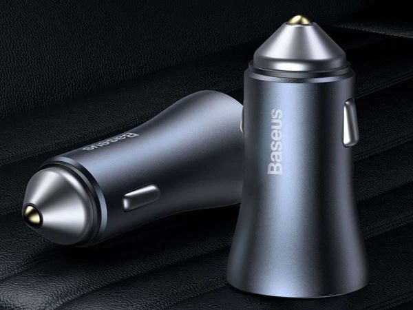 Baseus Golden Contactor Pro car charger, USB + USB-C, QC4.0+, PD, SCP, 40W (gray)