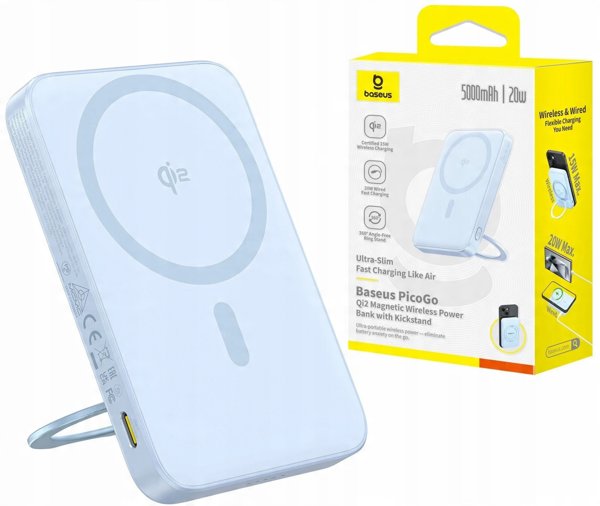 Baseus PicoGo Qi2 5000mAh 20W μπλε