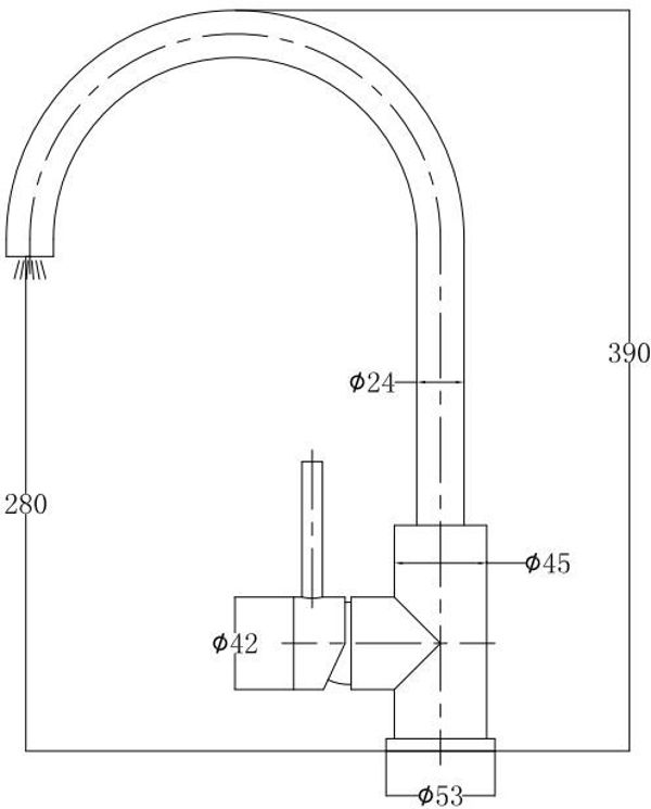 Μπαταρία κουζίνας Omnires Albany επιτραπέζια inox (AB1450)