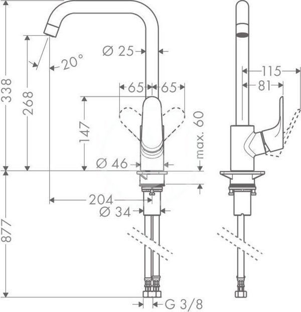 Βρύση κουζίνας Hansgrohe Hansgrohe Focus M41 31821000