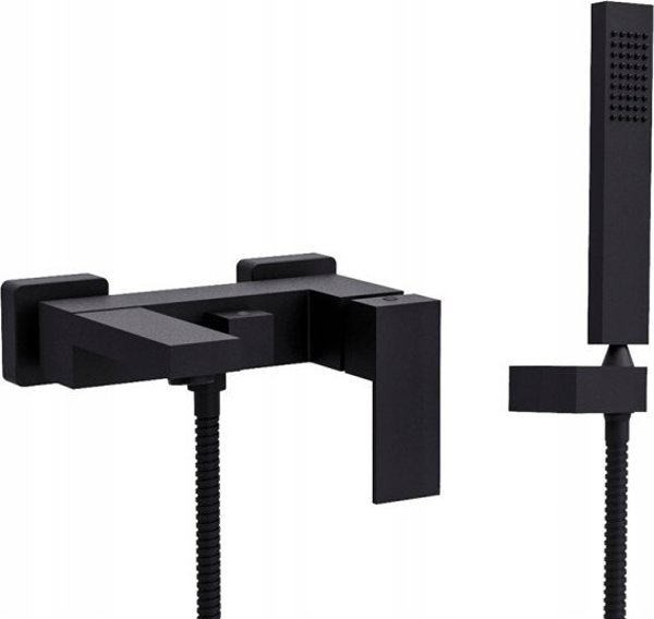 Μπαταρία νιπτήρα Besco Bathroom faucet Besco Modern Varium με ντους, μαύρο ματ BW-MVS-CZ