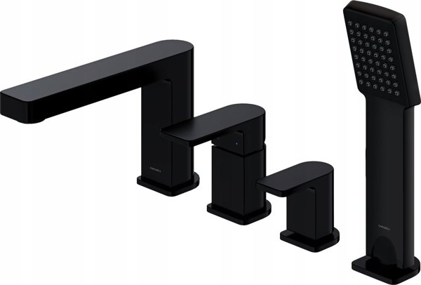 Μπαταρία ντους Sourcing Bathroom faucet με χειροκίνητο ντους Omnires Baretti BA7832BL