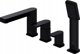 Μπαταρία ντους Sourcing Bathroom faucet με χειροκίνητο ντους Omnires Baretti BA7832BL