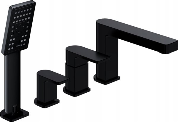 Μπαταρία ντους Sourcing Bathroom faucet με χειροκίνητο ντους Omnires Baretti BA7832BL