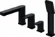 Μπαταρία ντους Sourcing Bathroom faucet με χειροκίνητο ντους Omnires Baretti BA7832BL