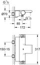 Μπαταρία μπανιέρας Grohe Grohtherm 2000 τοίχου χρώμιο (34464001)