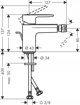 Μπαταρία μπιντέ Hansgrohe Bidet faucet Hansgrohe Vernis Blend, 71210670, μαύρο ματ