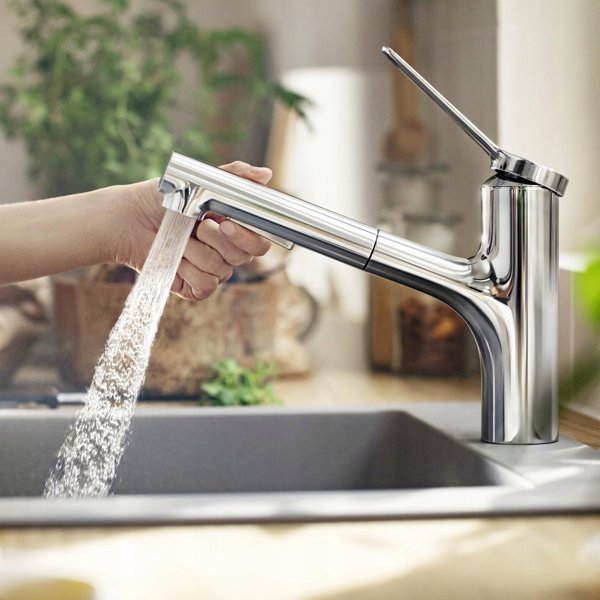 Μπαταρία κουζίνας Hansgrohe Νεροχύτης βρύση Hansgrohe Zesis M33, 74802800, ανοξείδωτο ατσάλι