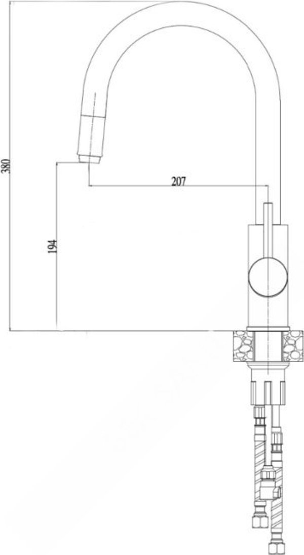 Μπαταρία κουζίνας Sourcing Kitchen faucet with pull-out hose Alveus Delos chrome