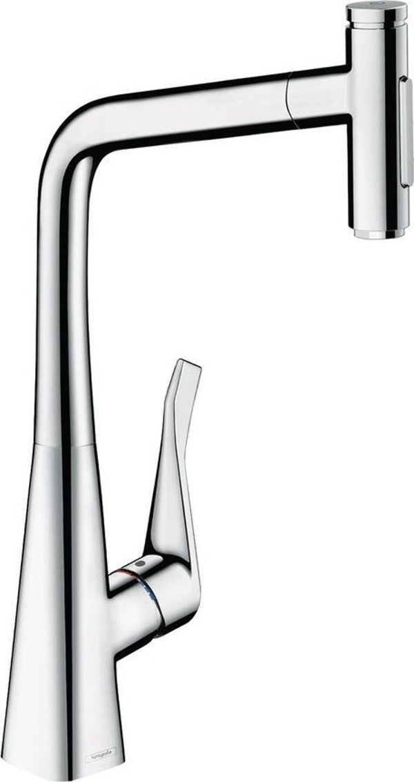 Μπαταρία κουζίνας Hansgrohe Kitchen faucet with pull-out hose Hansgrohe Metris Select M 73820000