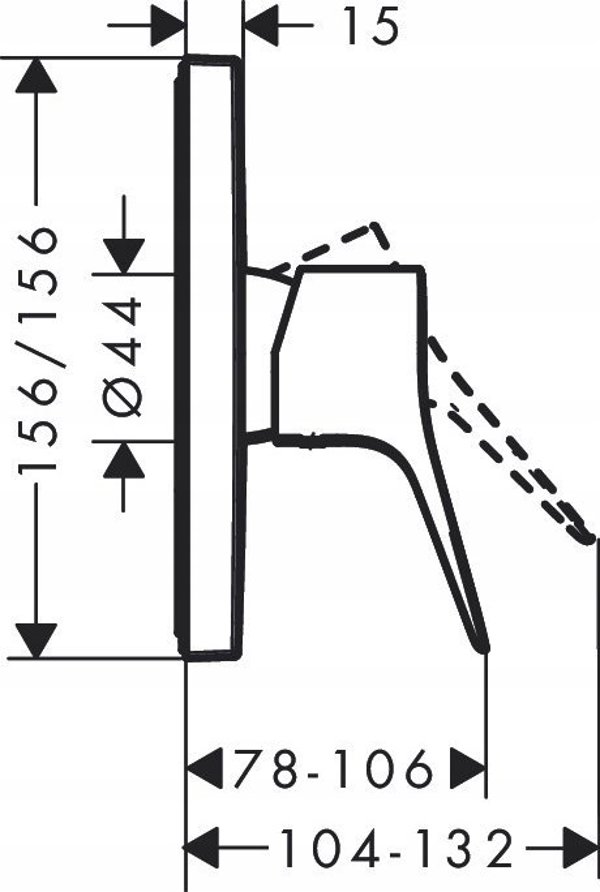 Μπαταρία ντους Hansgrohe Concealed shower mixer Hansgrohe Vivenis 75615670, μαύρο ματ