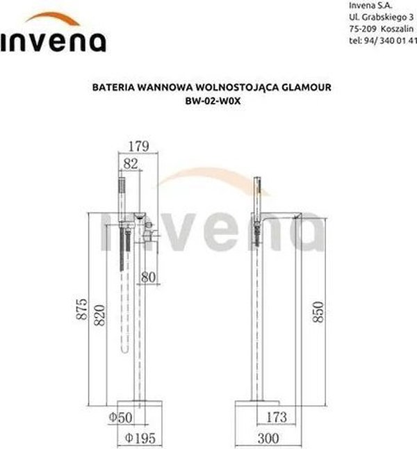 Μπαταρία μπανιέρας Sourcing FREESTANDING BATH MIXER GLAMOUR TREND CH