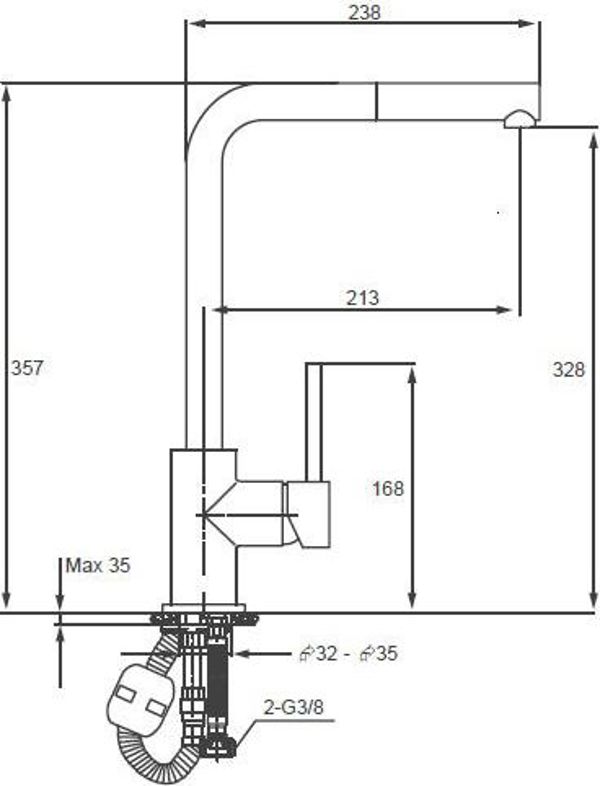 Μπαταρία κουζίνας Kernau Μπαταρία Kernau KWT 06 PO CHROME 30135