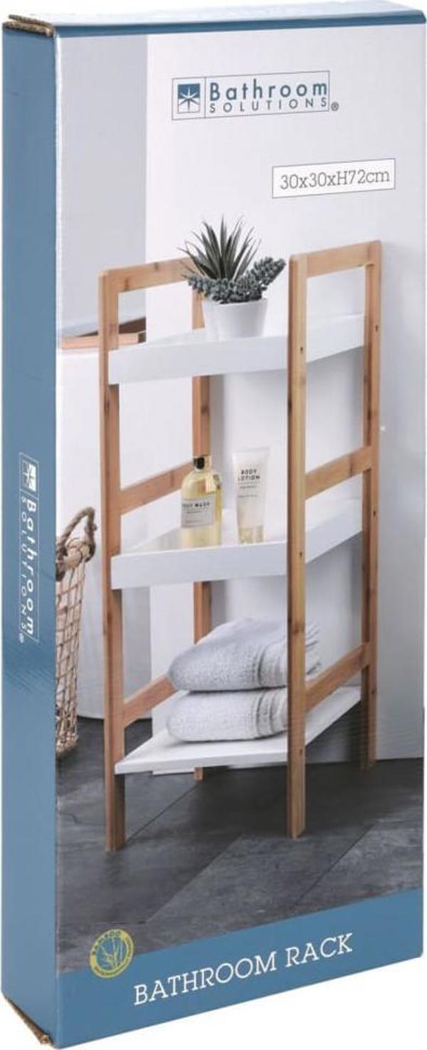 Επιδαπέδια ραφιέρα μπάνιου Bathroom Solutions Ξύλο Μπαμπού, με 3 ράφια, 30x30x72cm 8719987842436