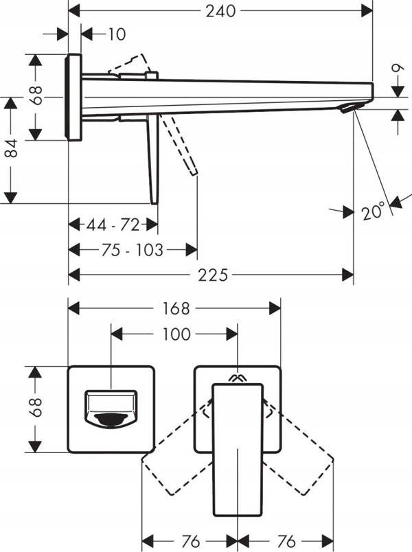Μπαταρία νιπτήρα Hansgrohe Concealed washbasin mixer Hansgrohe Metropol 32526140