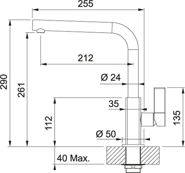 Μπαταρία κουζίνας Franke Faucet Franke Maris 115.0392.338 χρώμιο/umbra