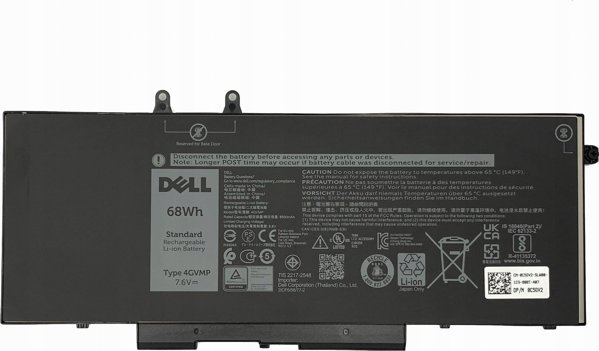Μπαταρία Dell Battery, 68WHR, 4 Cell,