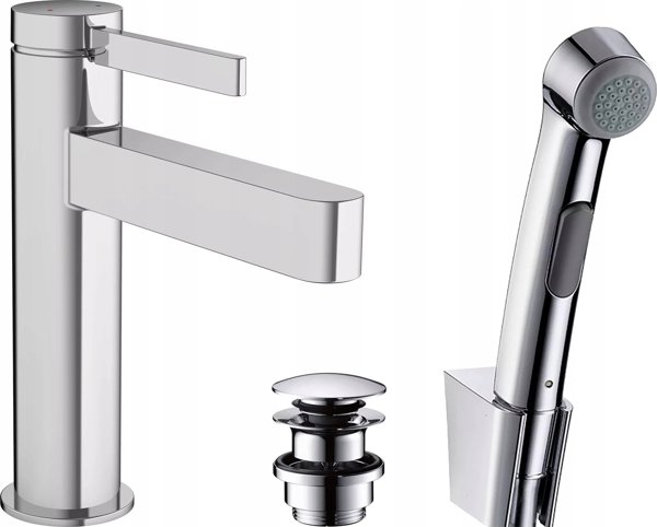 Βρύση νιπτήρα Hansgrohe με ντουζιέρα μπιντέ Hansgrohe Finoris, 76210000, χρώμιο 14111816 4059625395233