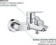 Μπαταρία μπανιέρας Grohe GROHE - Μονοκόμματη μπαταρία μπανιέρας-ντους - επιτοίχια