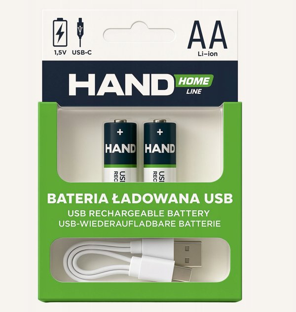 Επαναφορτιζόμενη μπαταρία USB-C 2600mWh 1733mAh 2xAA