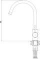 Μπαταρία κουζίνας Sourcing Kitchen faucet Alveus ELZA G05M μαύρο μεταλλικό, 2090305