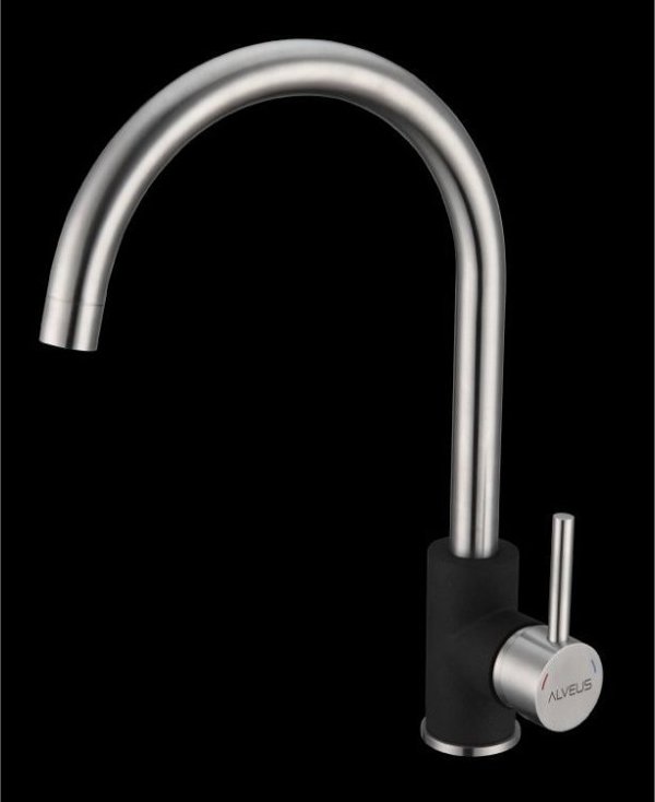 Μπαταρία κουζίνας Sourcing Kitchen faucet Alveus ELZA G05M μαύρο μεταλλικό, 2090305