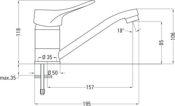 Μπαταρία νιπτήρα Neo Vero επιτραπέζια χρώμιο (BOW 026M)