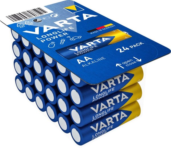 Varta Αλκαλικές Μπαταρίες AA (R6) Longlife Power, 24 Τεμάχια Premium Box