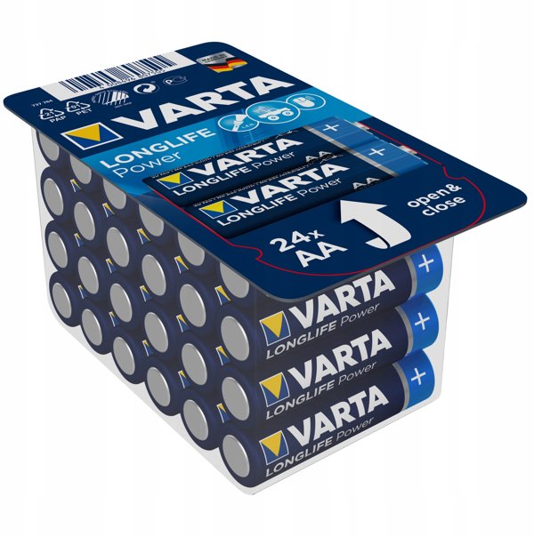 Varta Αλκαλικές Μπαταρίες AA (R6) Longlife Power, 24 Τεμάχια Premium Box