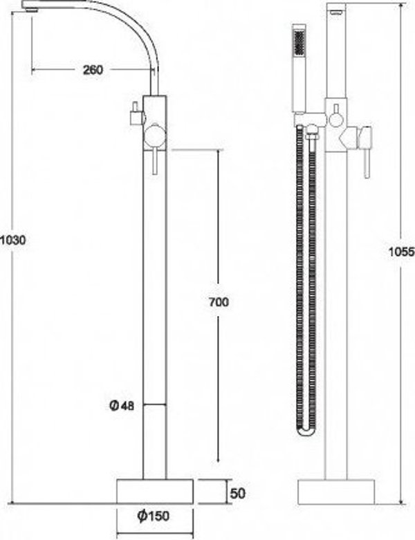 Μπαταρία νιπτήρα Besco Bathroom faucet from Floor Decco, μαύρο, Besco BW-DI-CZ