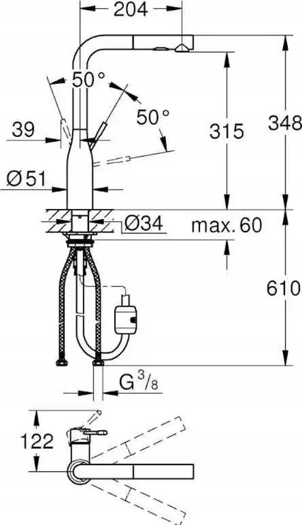 Βρύση Grohe Grohe Essence 30270A00 βρύση κουζίνας, σκληρός γραφίτης 13613946 4005176427473