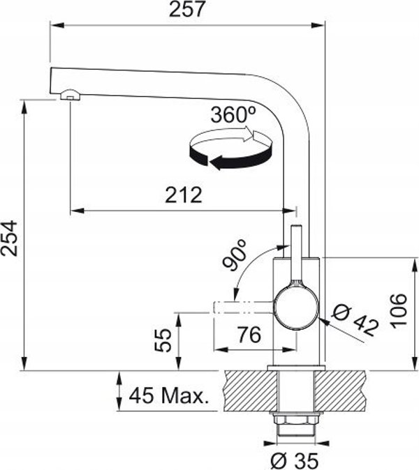 Μπαταρία κουζίνας Franke Sink faucet Franke LINA L 115.0693.393