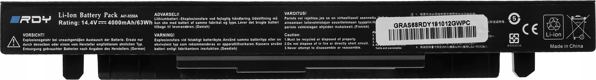 Bateria RDY A41-X550A do Asus X550 X550C X550CA X550CC X550L X550V R510 R510C R510CA R510J R510JK R510L R510LA A550 F550